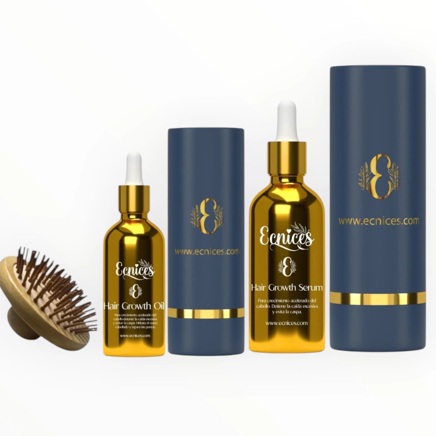 Kit Anti-Caída y Crecimiento Extremo suero capilar 100ml, aceite capilar 50ml y cepillo capilar masajeador de bambú n